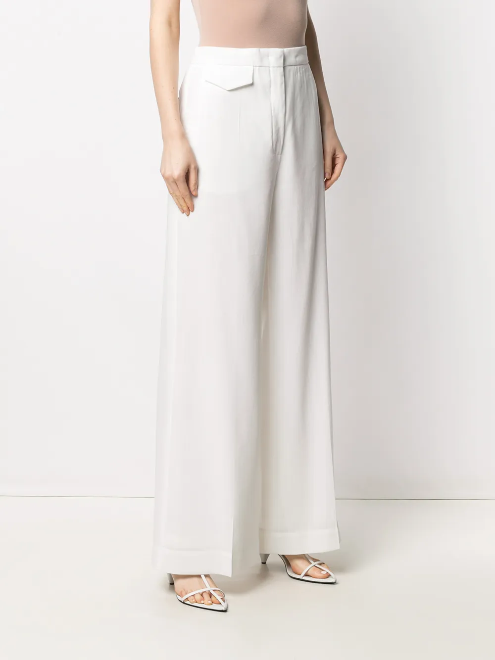 Max Mara Broek met wijde pijpen Wit