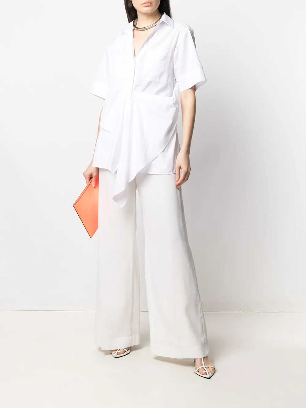 Max Mara Broek met wijde pijpen Wit