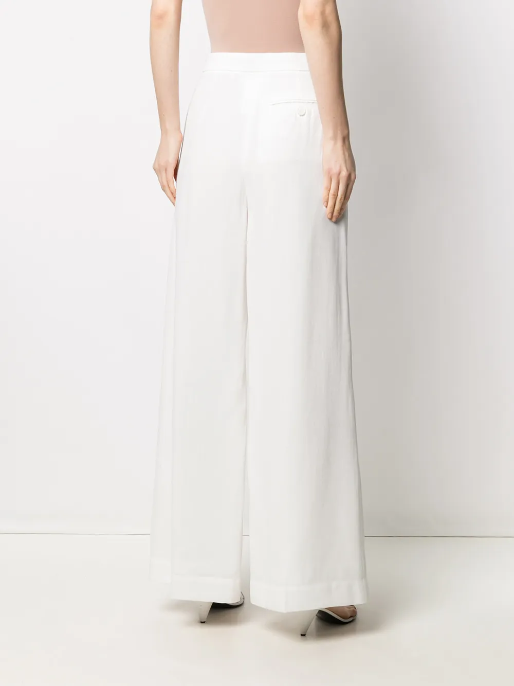 Max Mara Broek met wijde pijpen Wit