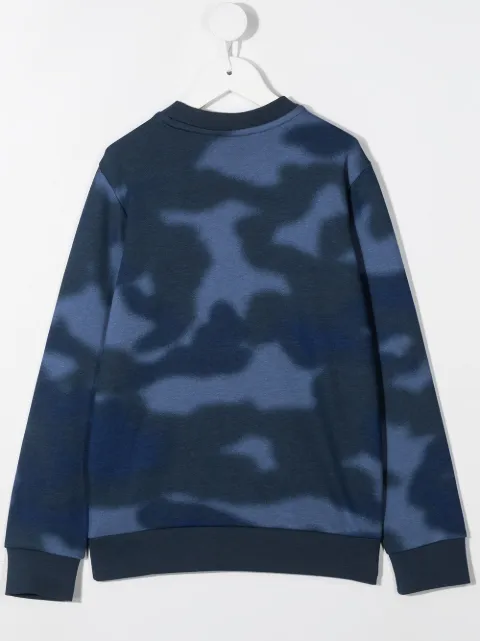 Adidas Kids blue camouflage logo jumper for kids | GN4130 at Farfetch.com