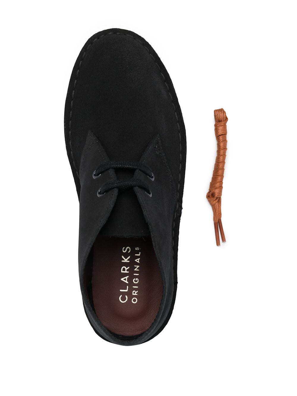 Shop Clarks Originals Suede Desert Boots In Black