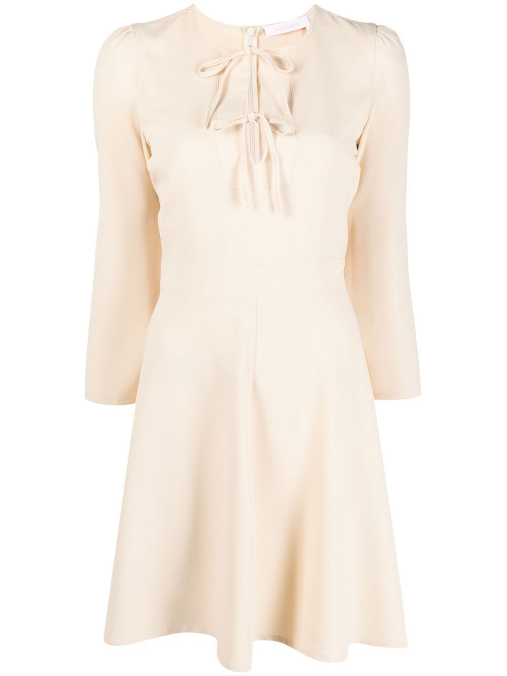 See By Chloé Tie-front Skater Dress In Pink