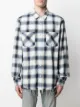 AMIRI check print logo patch shirt