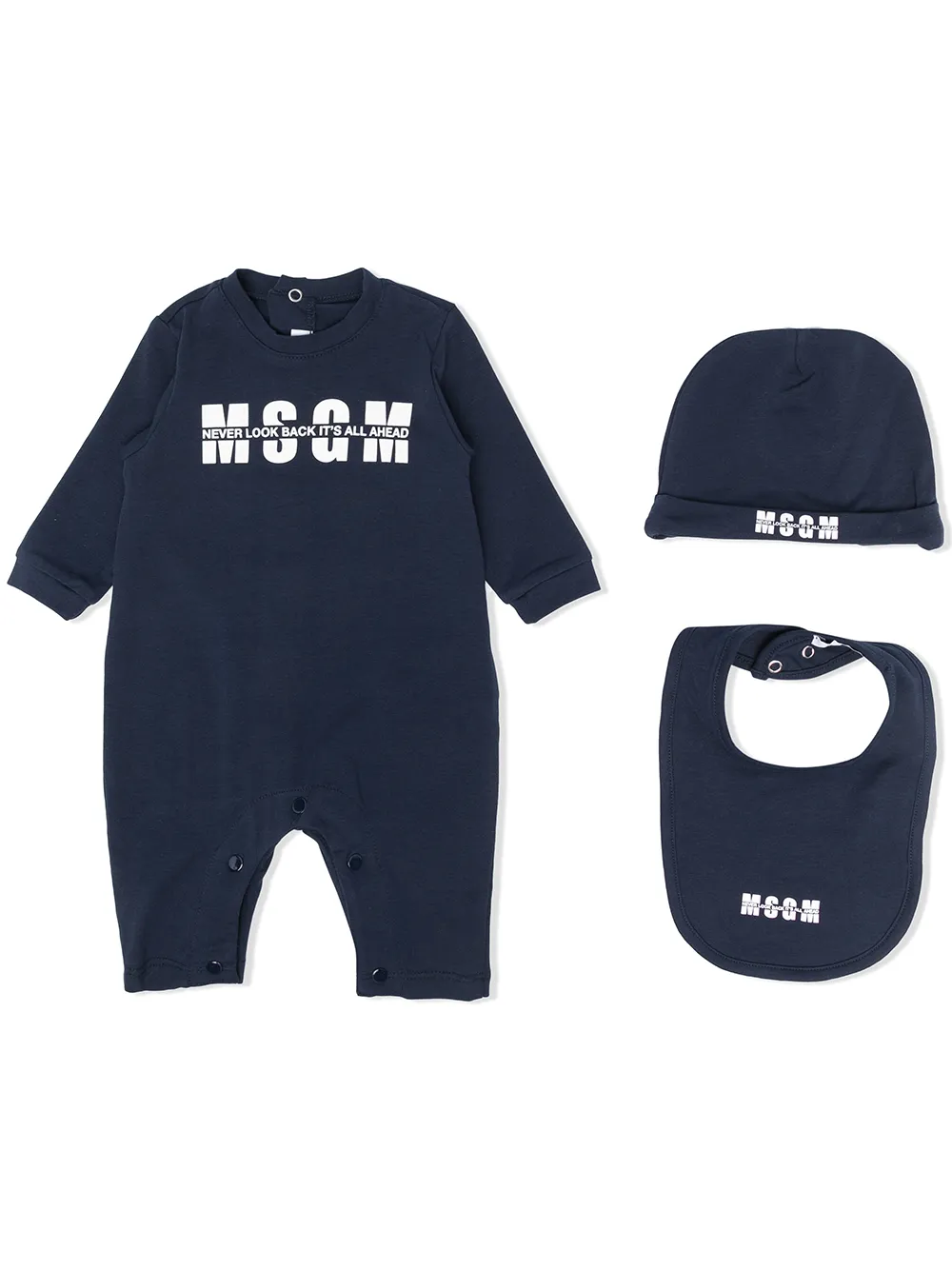 

MSGM Kids logo-print babygrow set - Blue