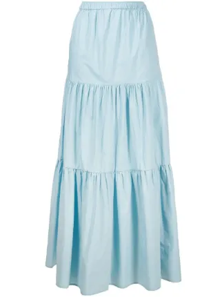 cotton tiered maxi skirt