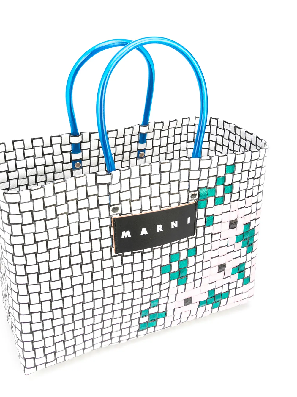 фото Marni market большая плетеная сумка-тоут