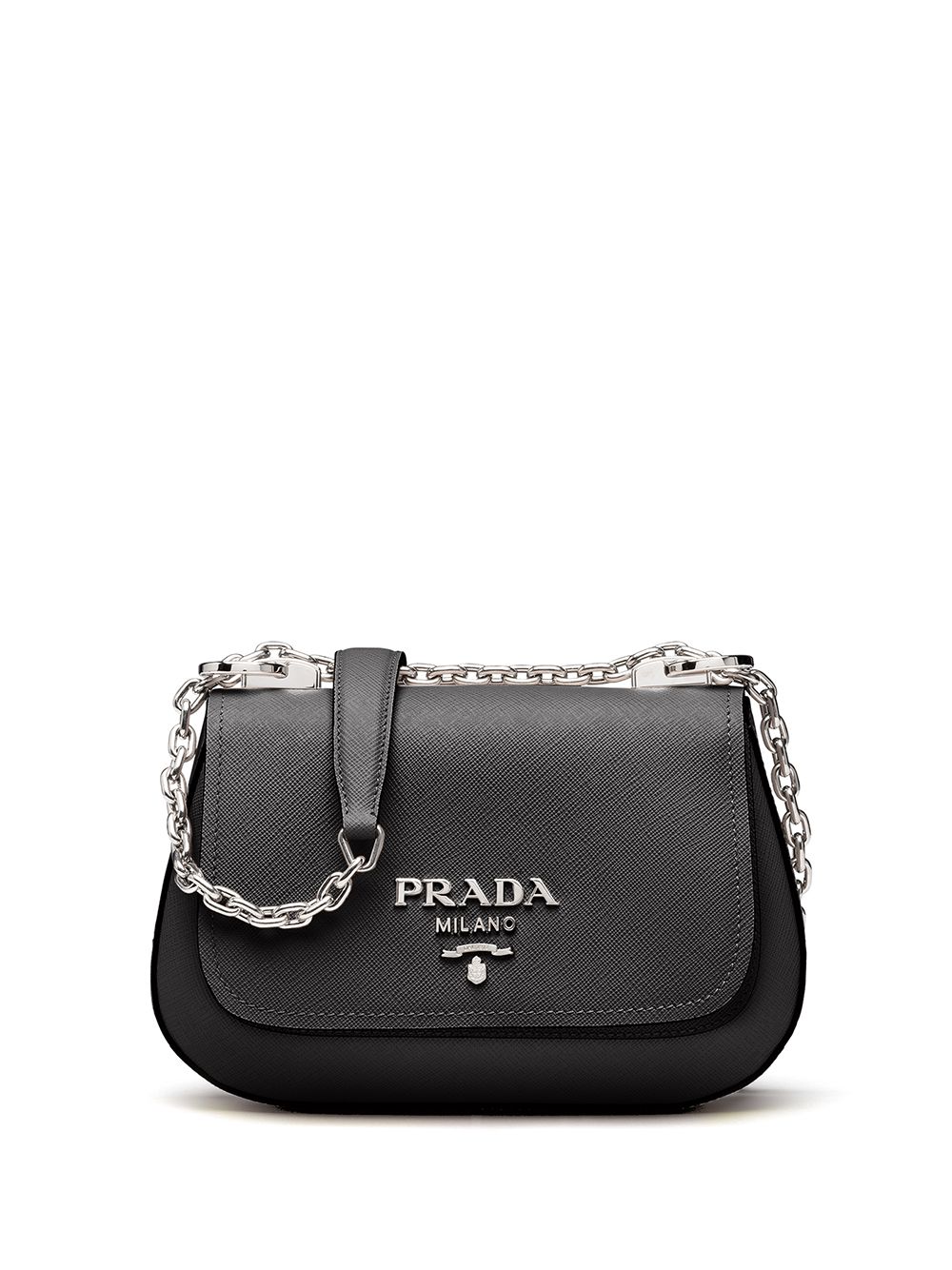 

Prada bolsa de hombro con placa del logo - Negro