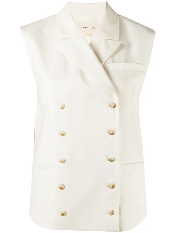 Double breasted sleeveless blazer Clearance