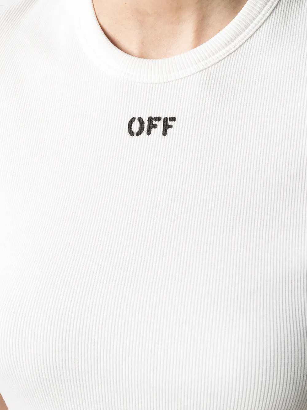 фото Off-white приталенная футболка с логотипом