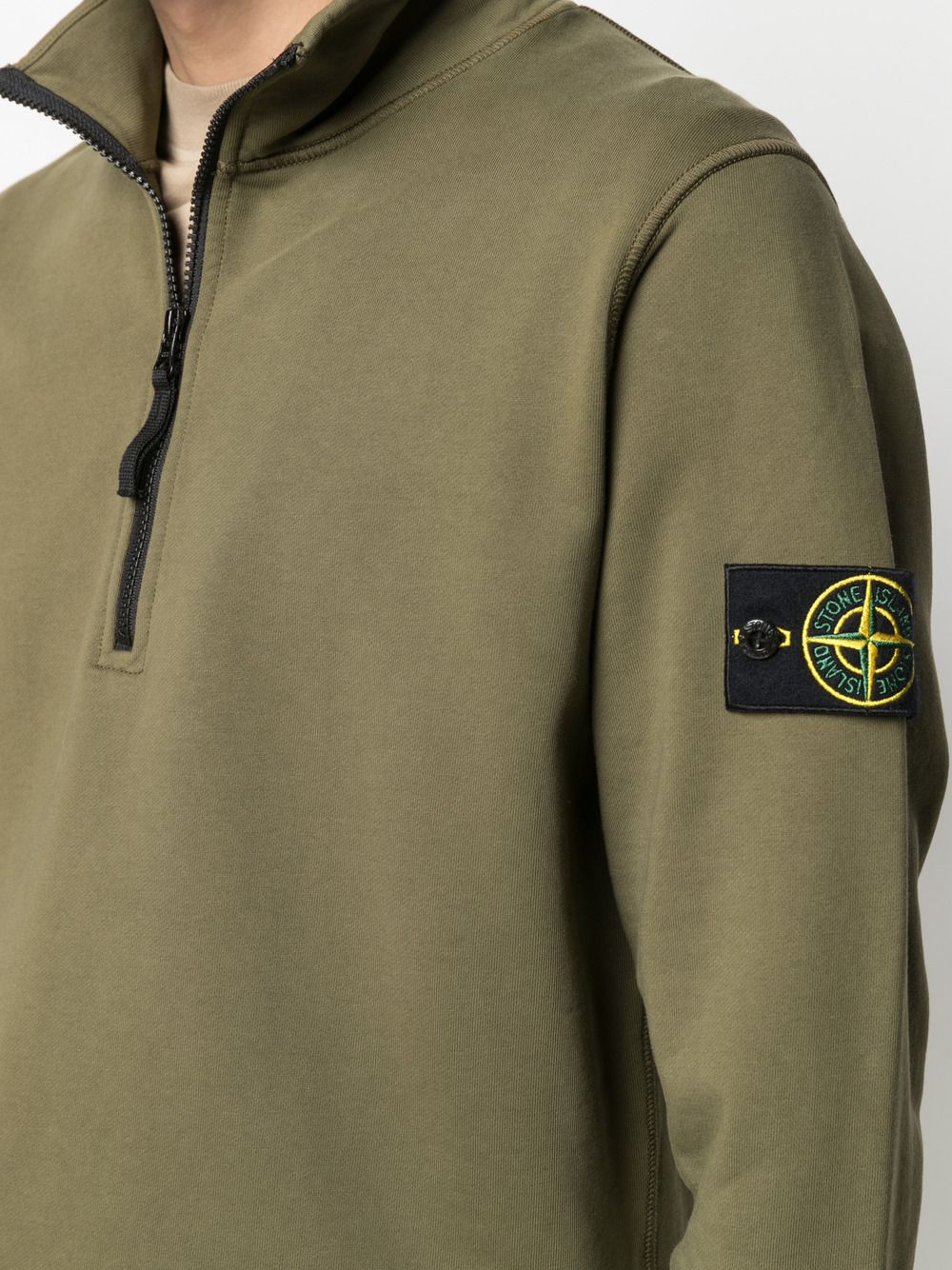 фото Stone island толстовка с воротником на молнии и логотипом