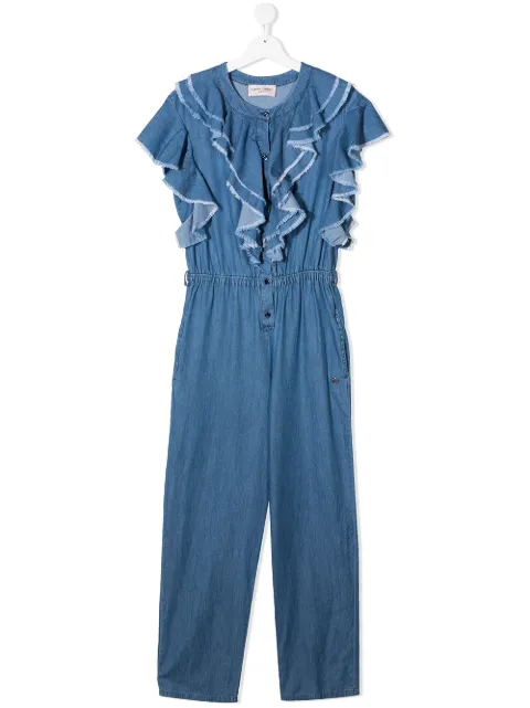 Alberta Ferretti Kids جمبسوت جينز بكرانيش