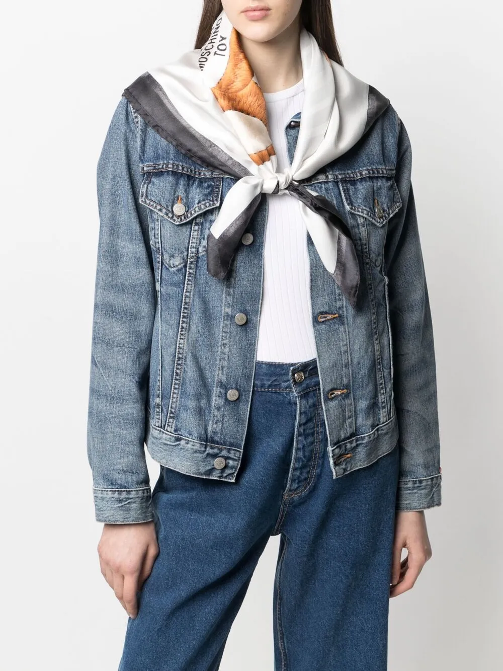 фото Moschino платок с принтом teddy bear