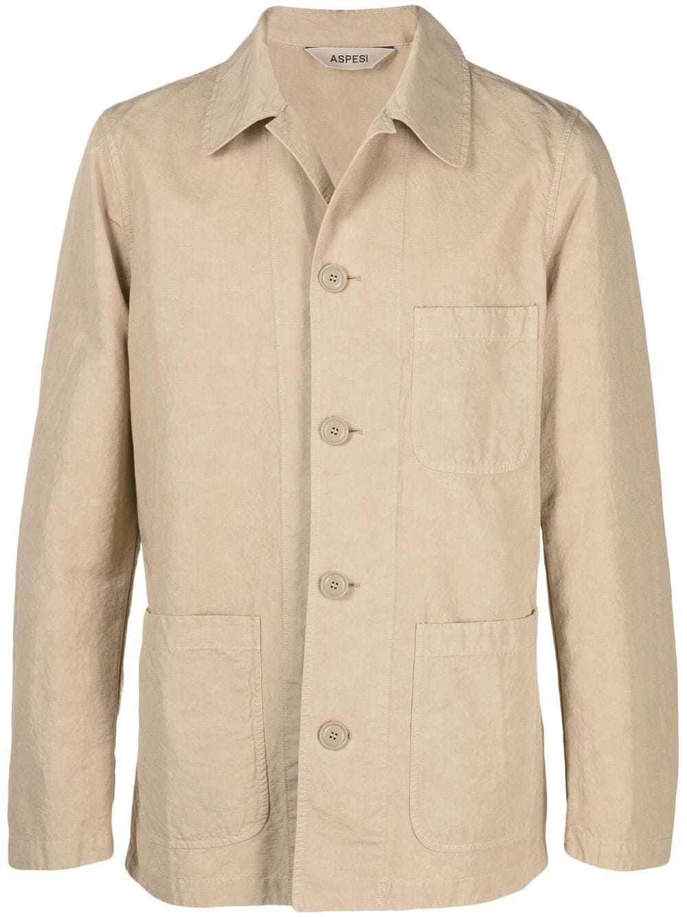 Aspesi Unlined Cotton Canvas Workwear Jacket In Beige | ModeSens