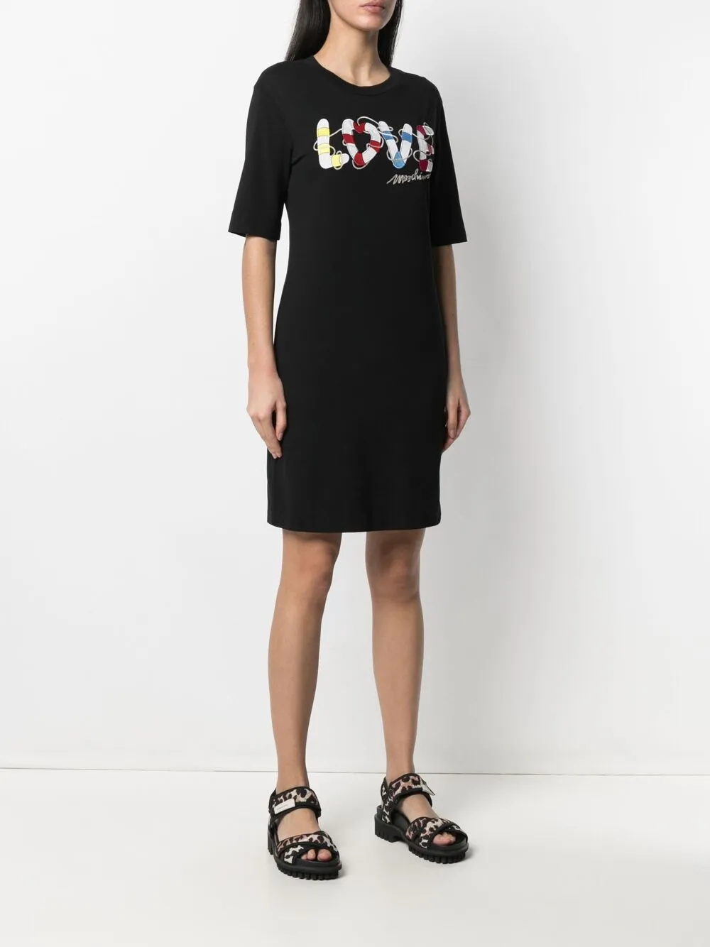 фото Love moschino платье-футболка с графичным принтом