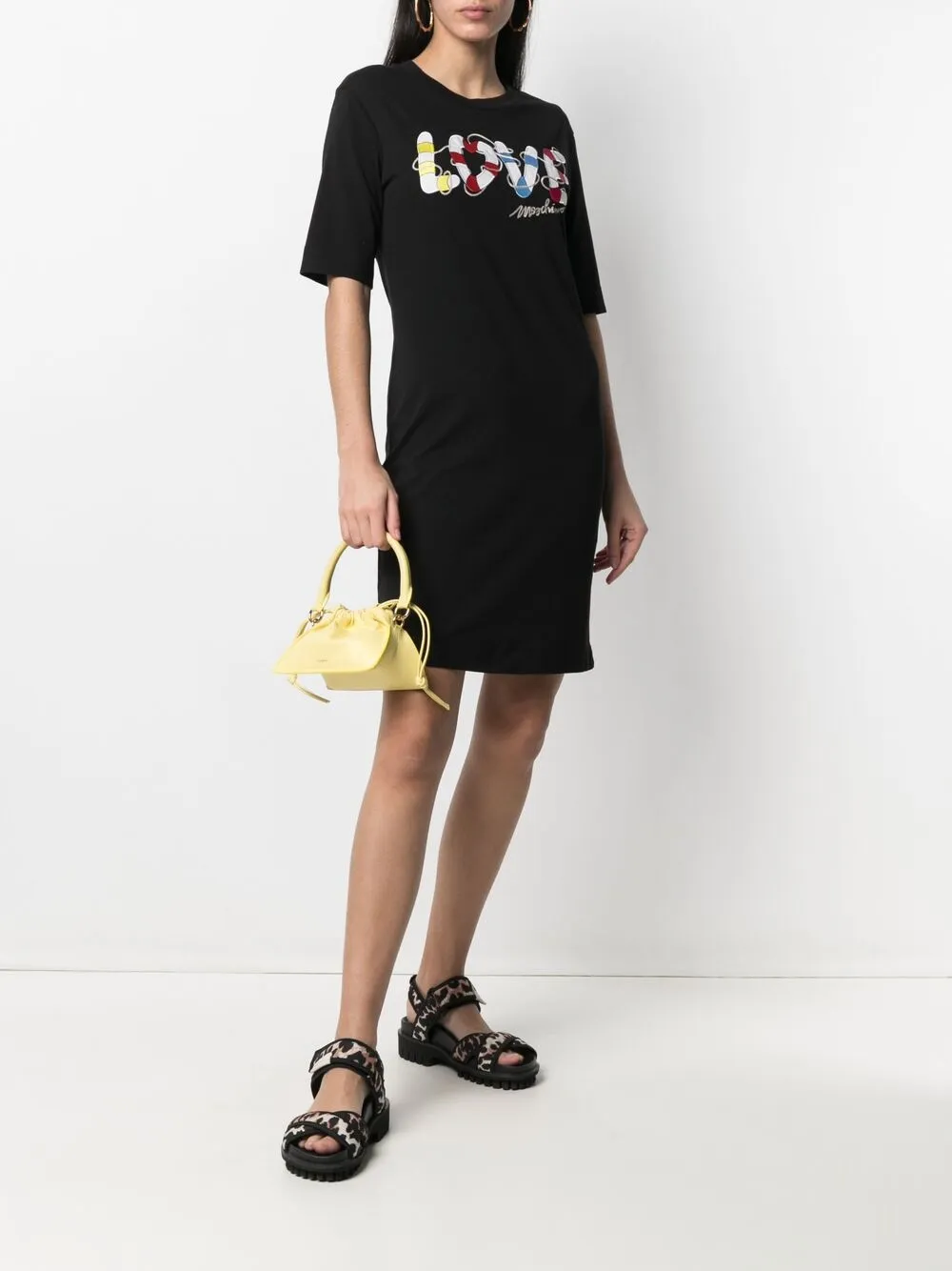 фото Love moschino платье-футболка с графичным принтом