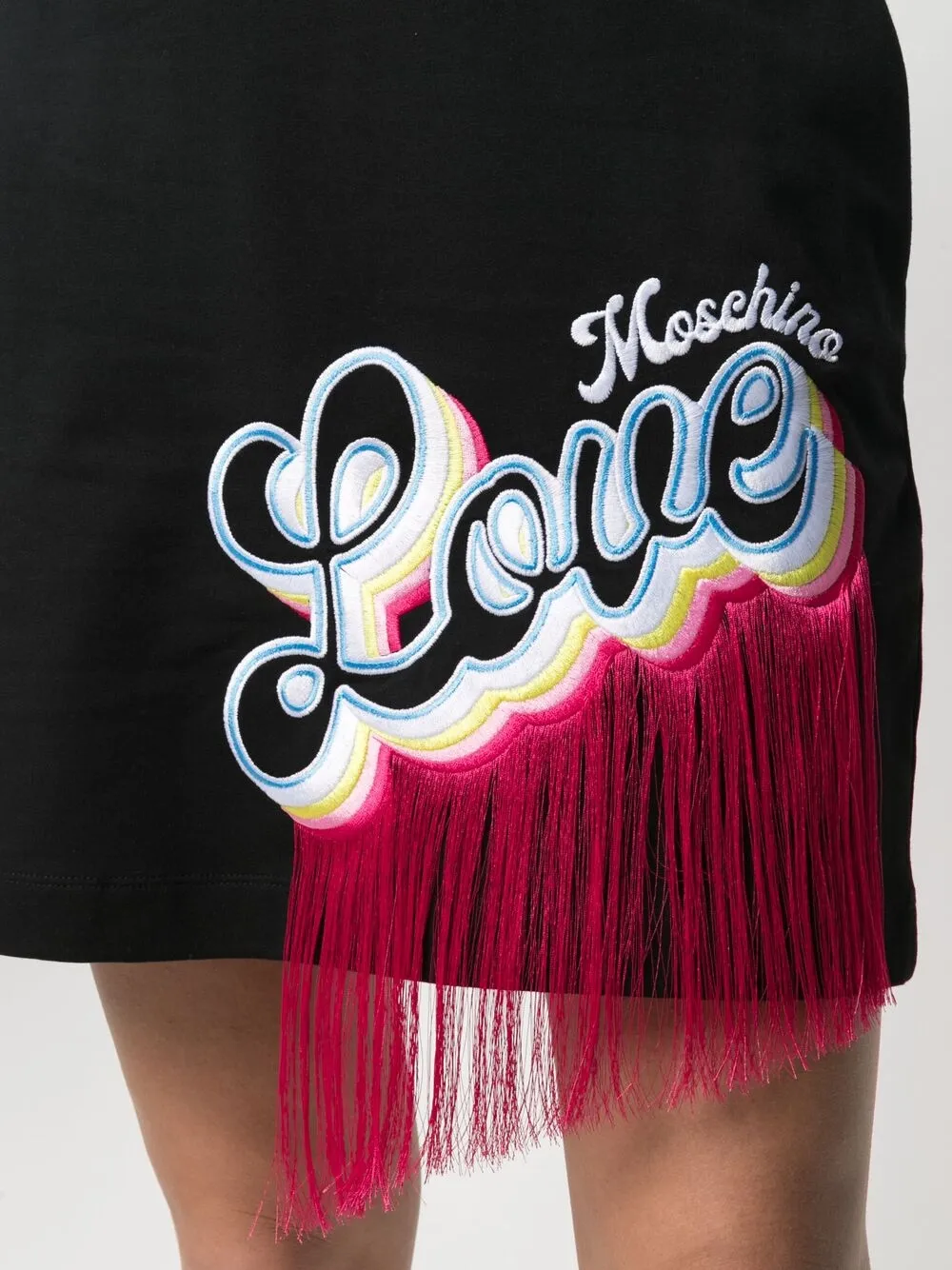 фото Love moschino юбка с бахромой и логотипом