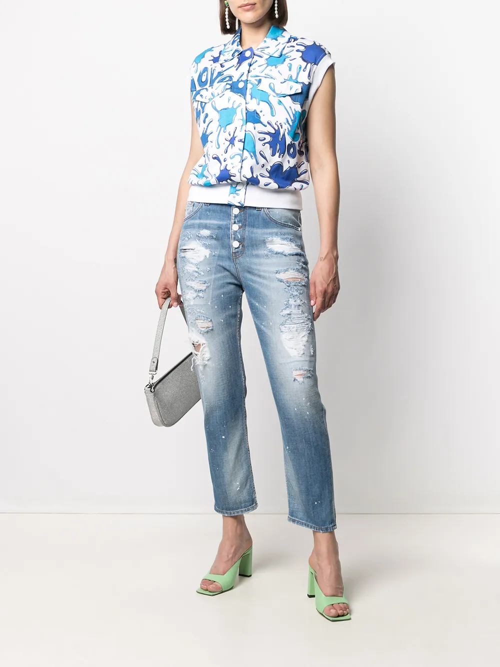 фото Love moschino прямые джинсы с эффектом потертости