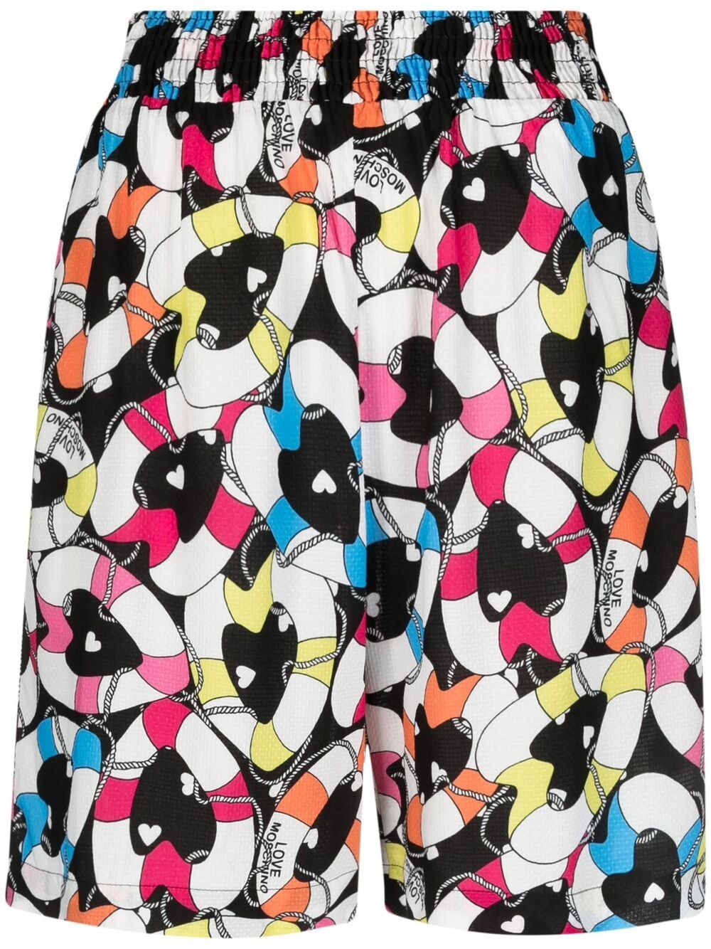 Love Moschino All-over Heart Shorts In Black