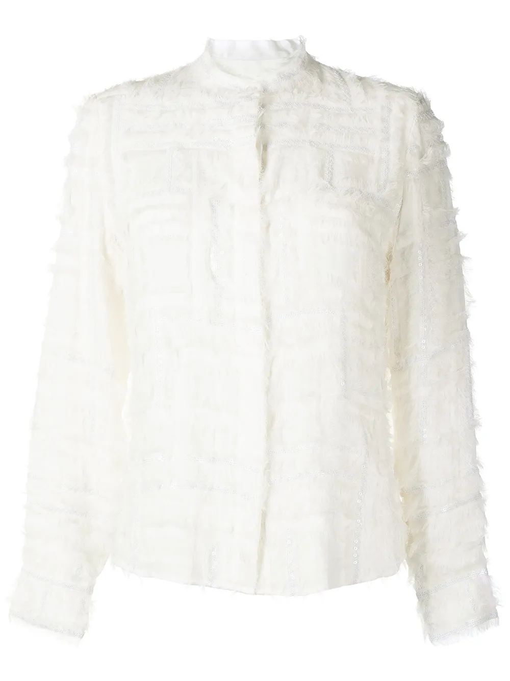 

Semsem silk chiffon embellished shirt - White