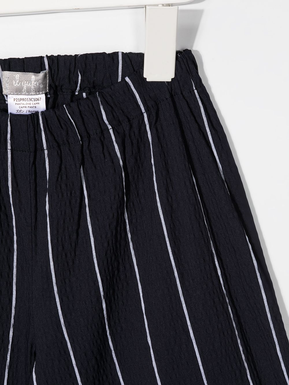 Shop Il Gufo Elasticated Pinstripe-print Trousers In Blue