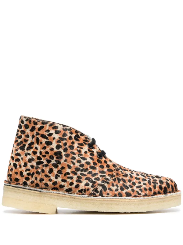 clarks desert boots leopard print