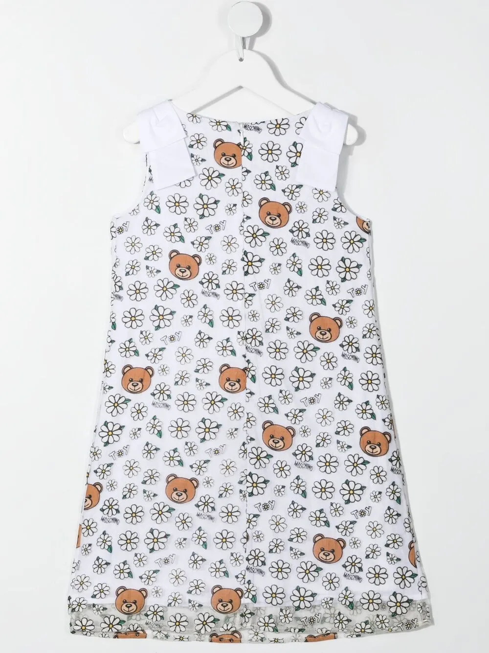 фото Moschino kids платье teddy bear с цветочным принтом
