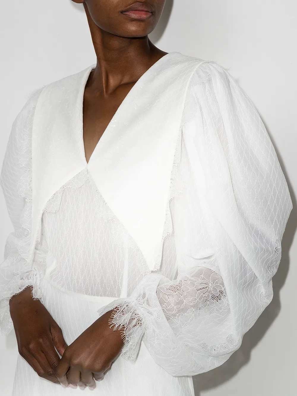 фото Anouki кружевное платье миди chelsea с воротником