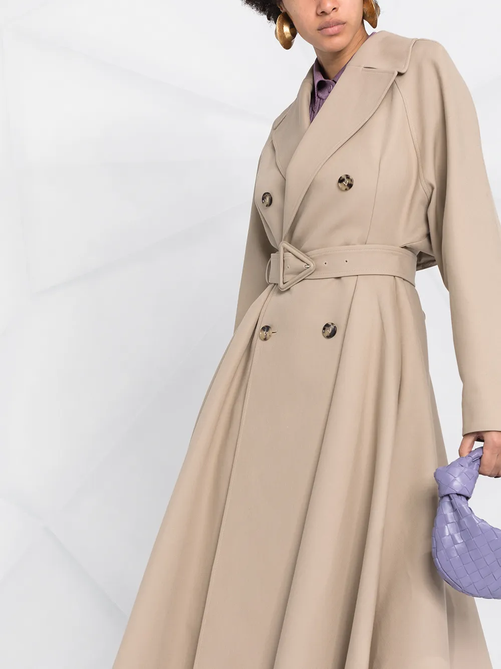 bottega veneta 棉质混纺华达呢风衣 in neutral