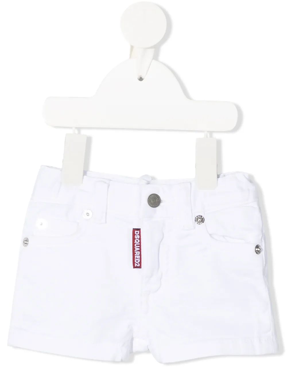 

Dsquared2 Kids shorts de mezclilla con detalle del logo - Blanco