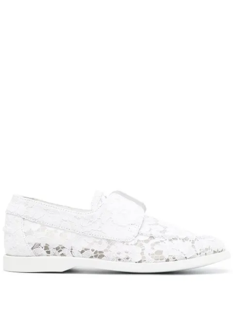 Le Silla Claire floral lace loafers
