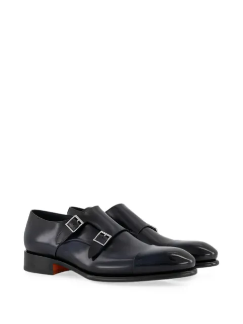 Santoni chaussures en cuir à double boucle