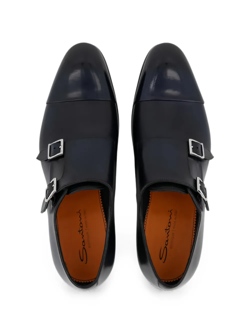 Santoni Leren gespschoenen Blauw