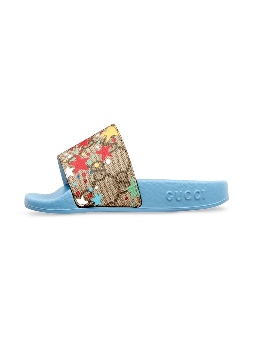 фото Gucci kids шлепанцы с принтом и узором gg