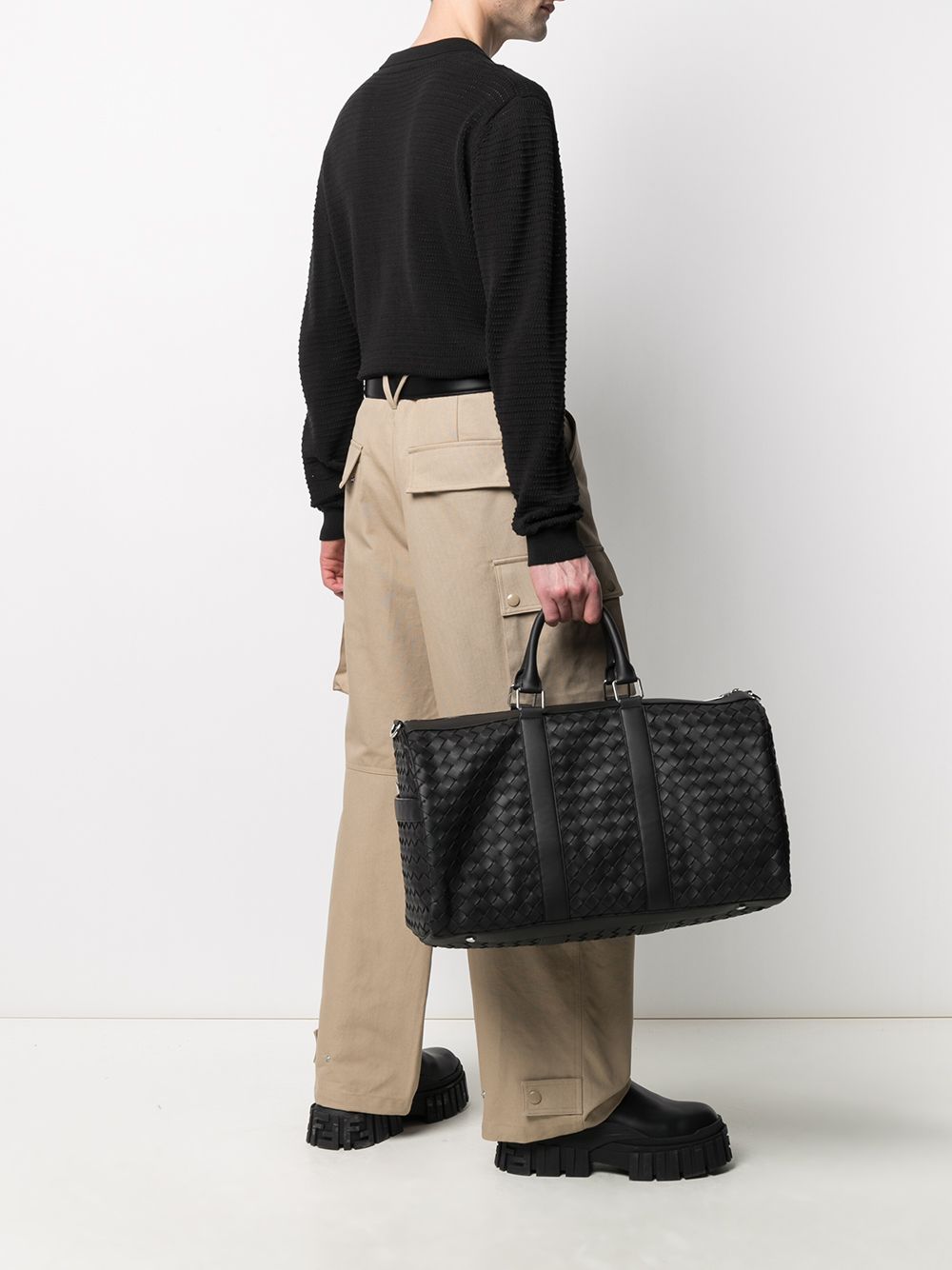 фото Bottega veneta дорожная сумка с плетением intrecciato
