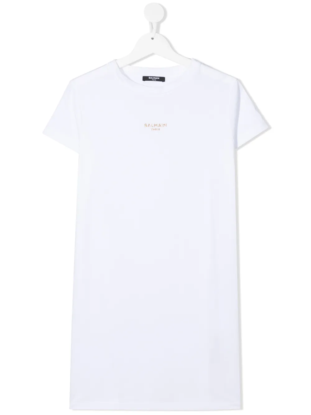 

Balmain Kids vestido estilo playera con logo estampado - Blanco