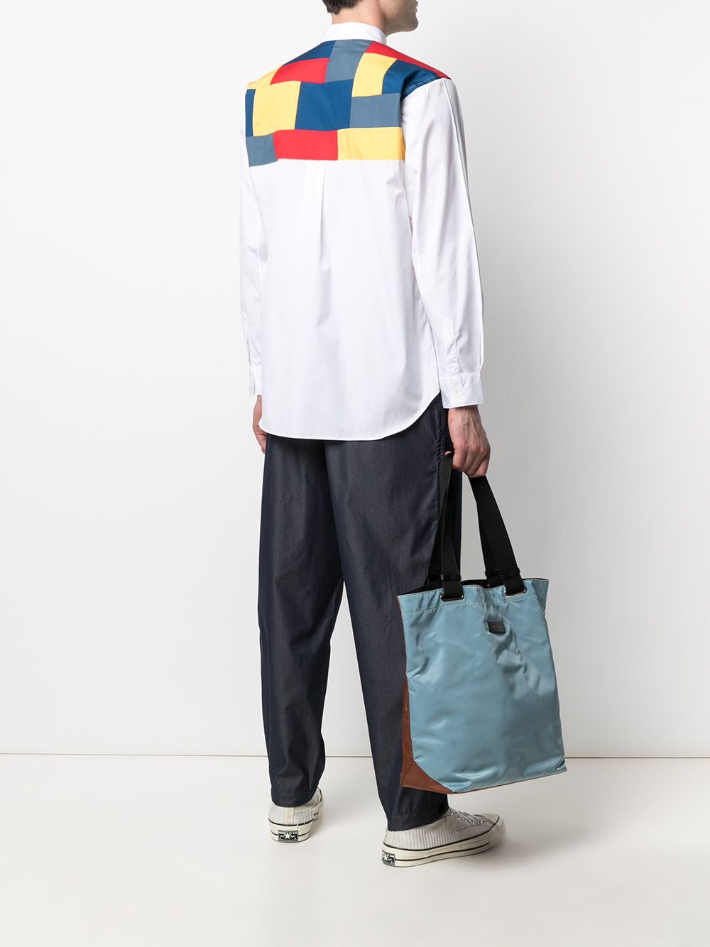 Shop Comme Des Garçons Shirt Patchwork-detail Shirt In White