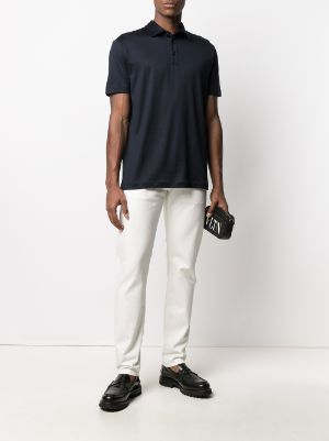 Giorgio Armani zig-zag Jacquard Polo Shirt - Farfetch