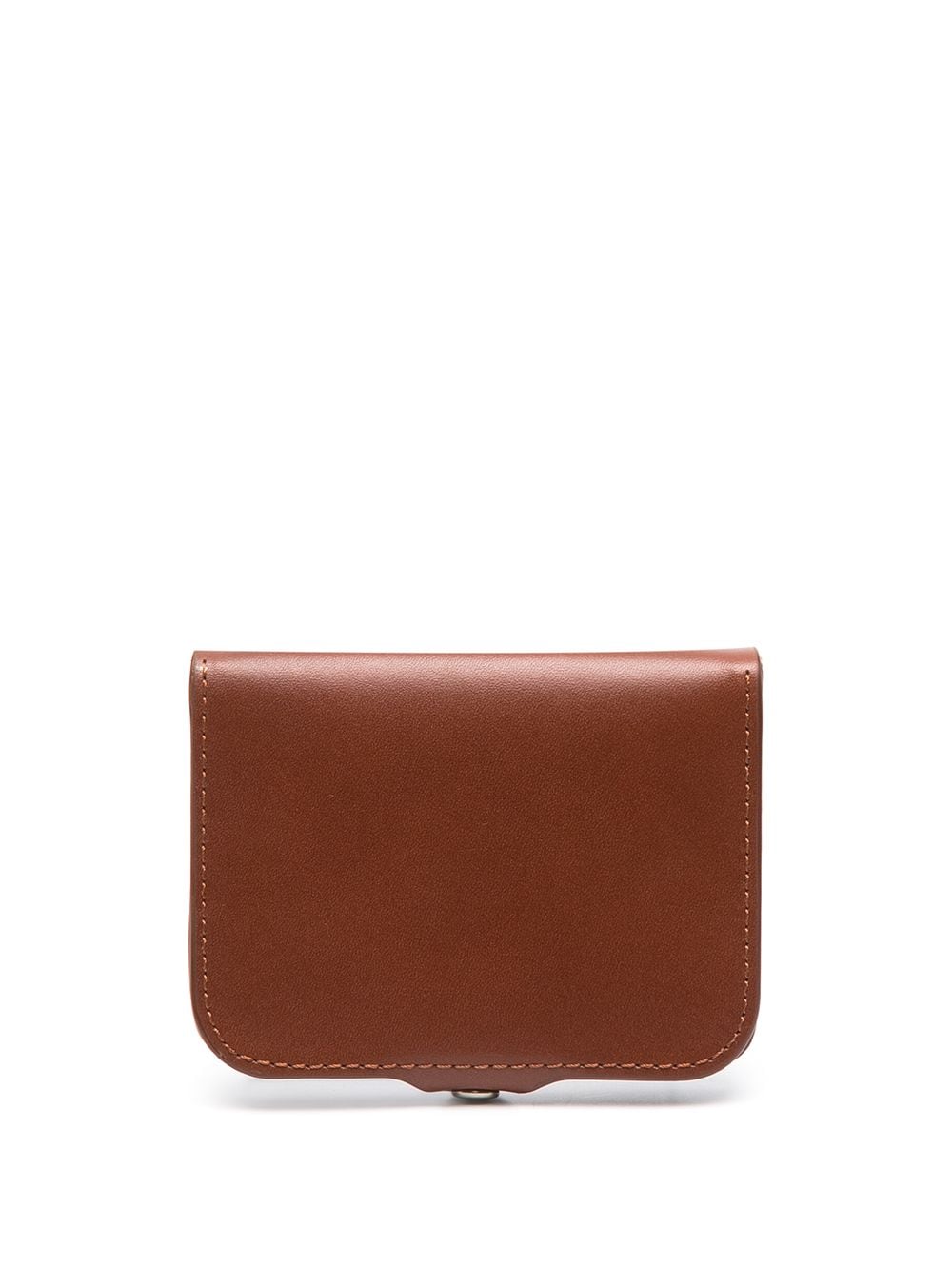 Shop Apc Snap-fastening Leather Wallet In Brown