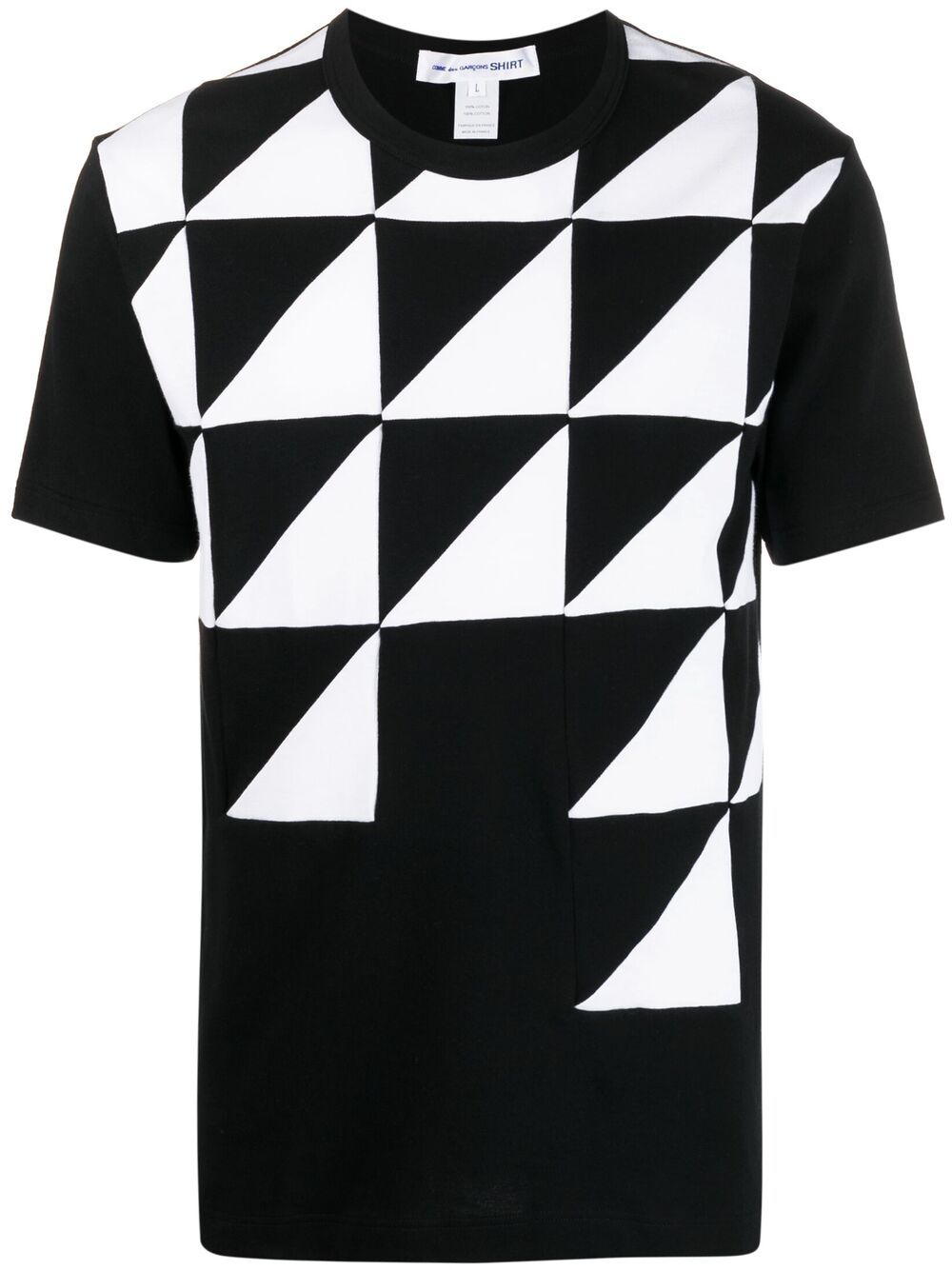 Comme Des Garçons Shirt Panelled Cotton T-shirt In Black