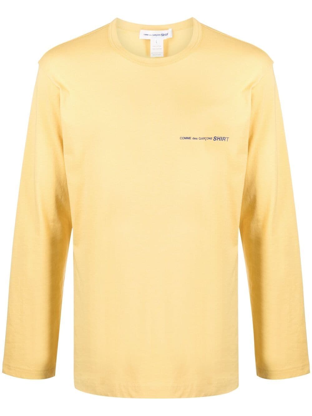 Comme Des Garçons Shirt Longsleeved Cotton T-shirt In Yellow