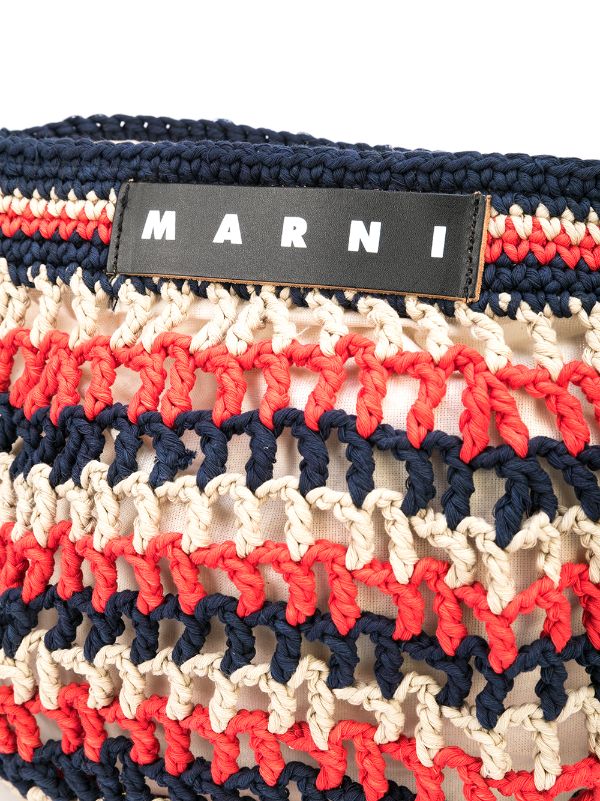 Marni Market Striped Crochet Tote Bag - Farfetch