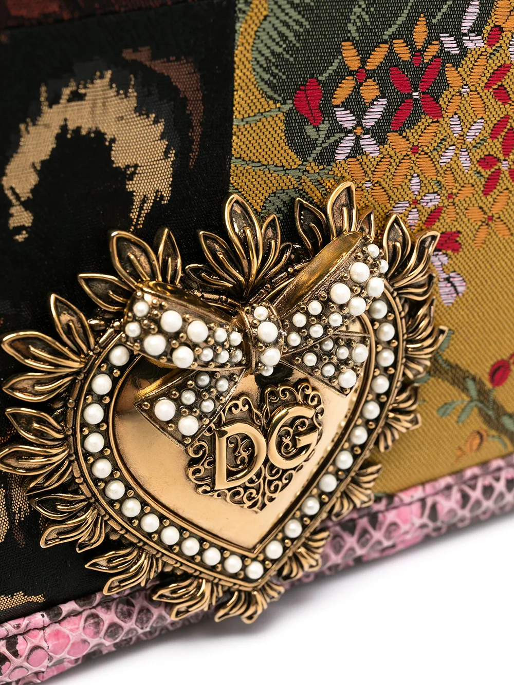 фото Dolce & gabbana жаккардовая сумка на плечо devotion