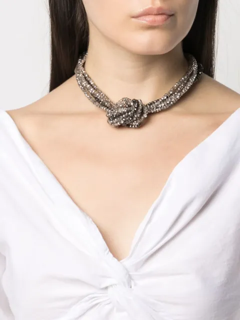 Peserico knot-detail Beaded Necklace - Farfetch