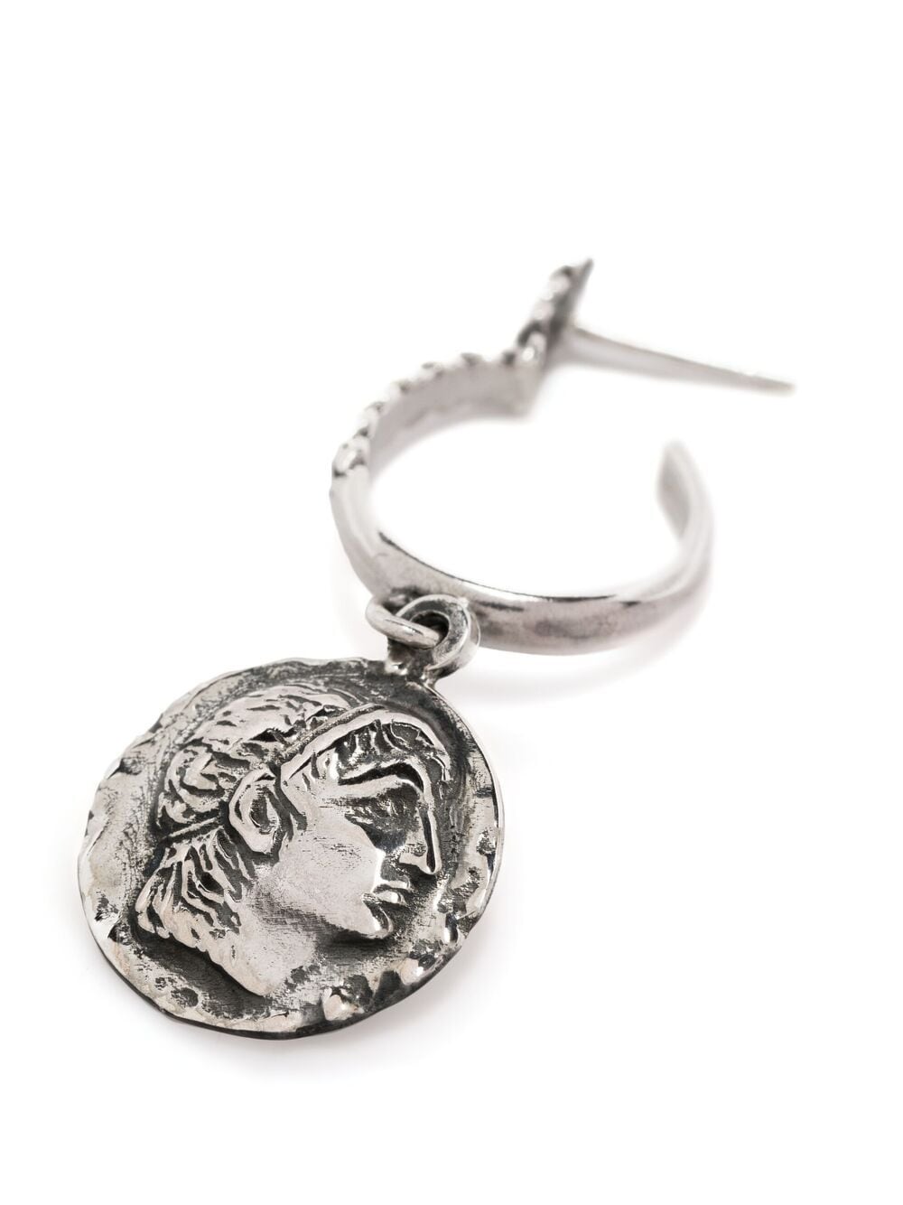 Shop Emanuele Bicocchi Coin Drop Earring In Silver