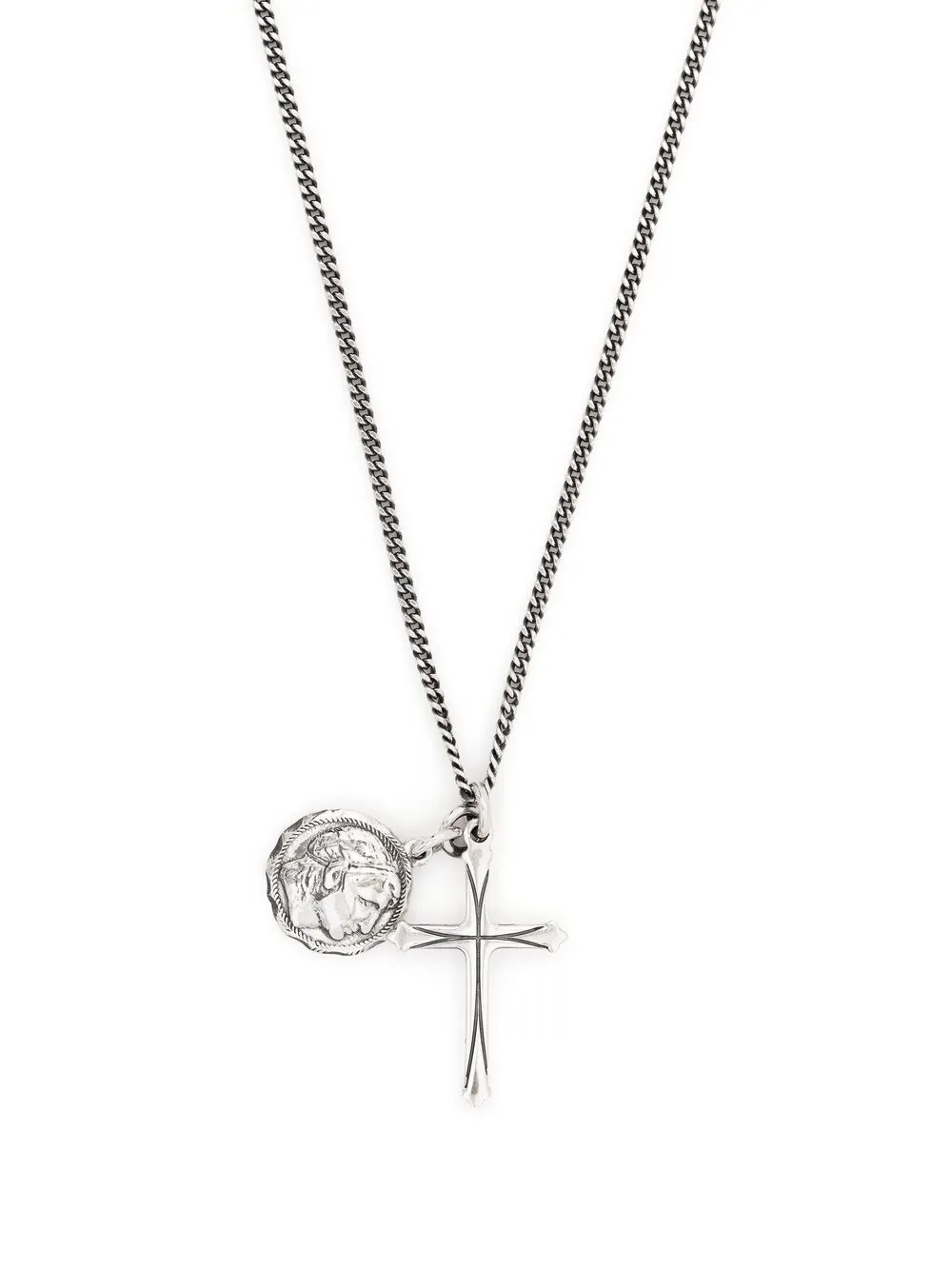 EMANUELE BICOCCHI COIN CROSS PENDANT NECKLACE