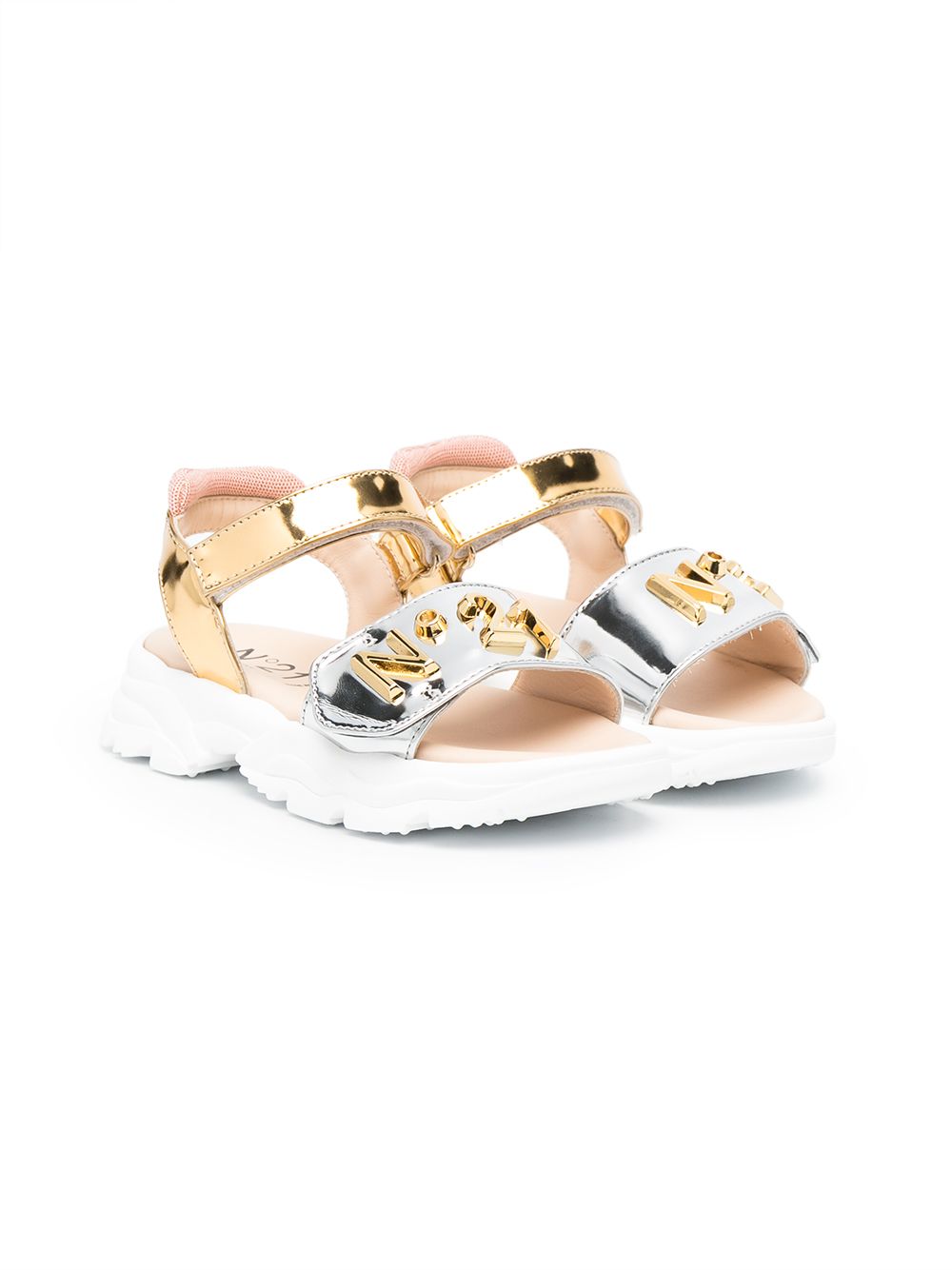 фото Nº21 kids lamé touch-strap sandals