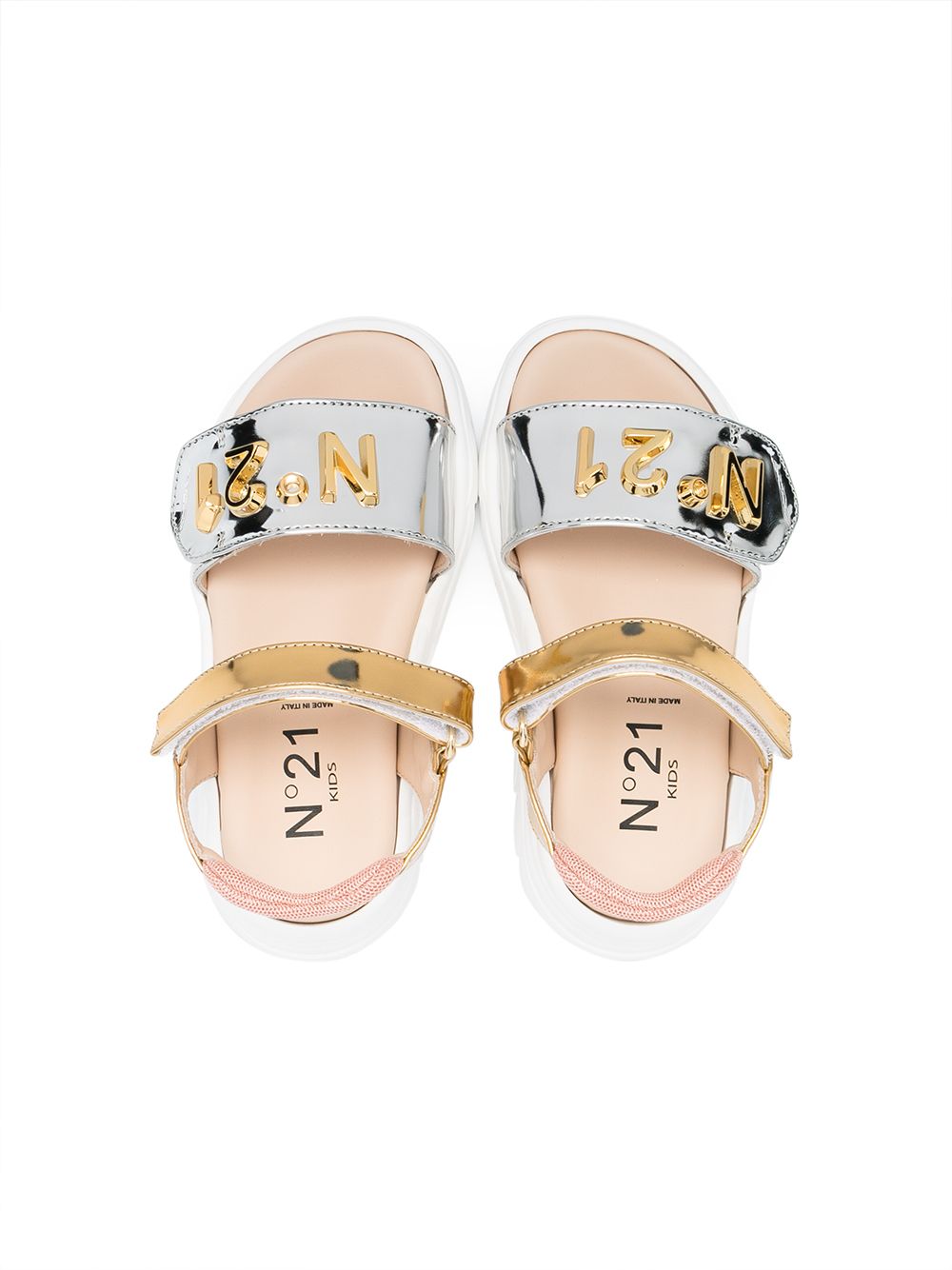 фото Nº21 kids lamé touch-strap sandals