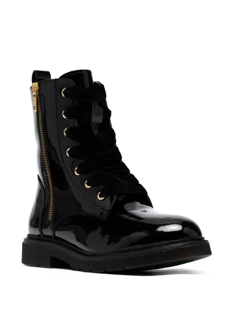 carvela black spike lace up boots