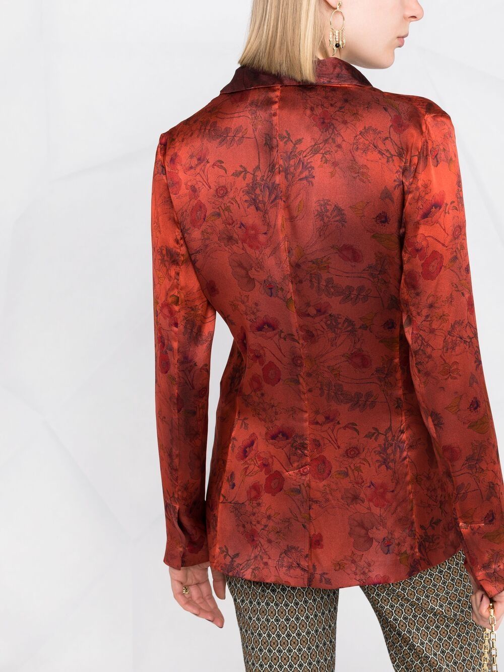 фото Avant toi floral-print stretch-silk satin blazer