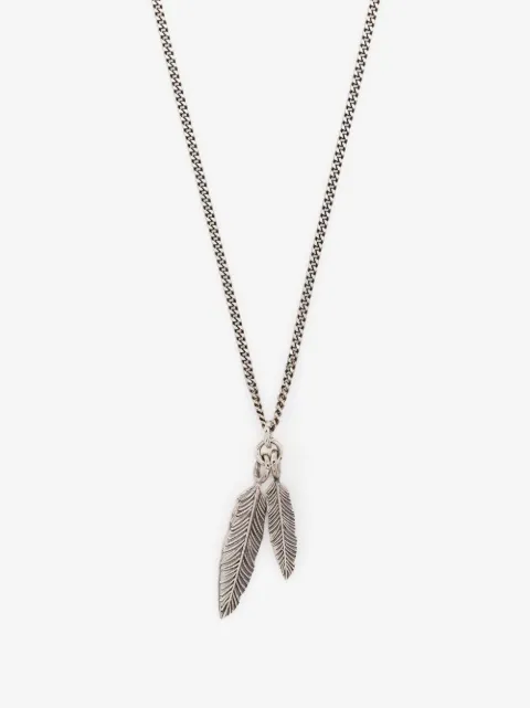 Emanuele Bicocchi twin feather pendant necklace